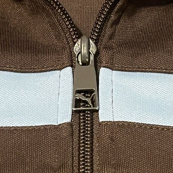 Vintage Y2K Puma Full Zip Sweater Fleece Brown/Blue/White/Yellow Large - Picture 6 of 7